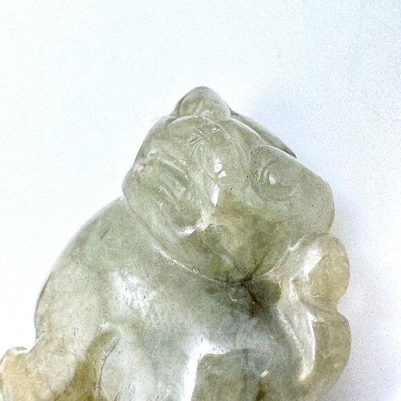 Jade Stone Seal Chop Carving of a Chinese Mythical Beast Foo Dog Vintage #6 - Picture 4 of 10